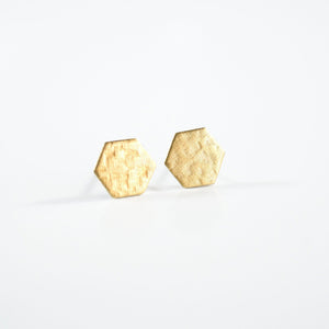 Textured Hexagon Earrings