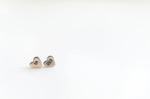 IM DED Heart Earrings, made w/ hypoallergenic titanium posts, nickel free