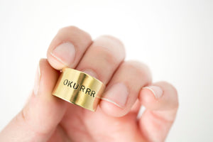 ahem. fuck you. fuck you very much, Hand Stamped brass ring