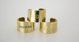 OKURRR Hand Stamped Brass Rings