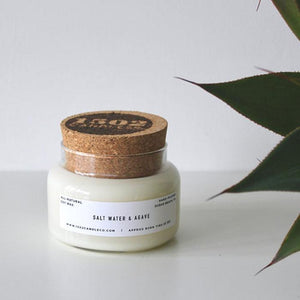 salt water & agave soy candle - 15 oz apothecary jar