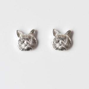 SILVER Cat Earrings