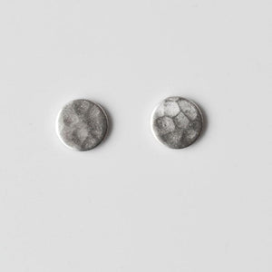 SILVER Hammered Circle Earrings