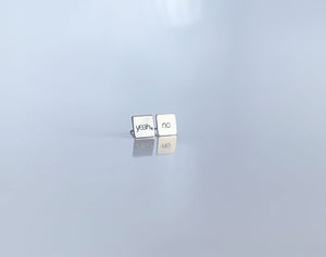 yeah, no -- Square Hand Stamped Earrings