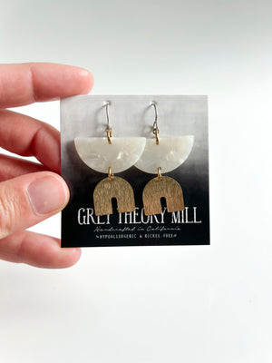 Geometric Dangly Earrings, Semi-Circle + Arch  **LIMITED RELEASE**