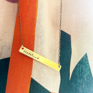 abcdef...u Hand Stamped Bar Necklace