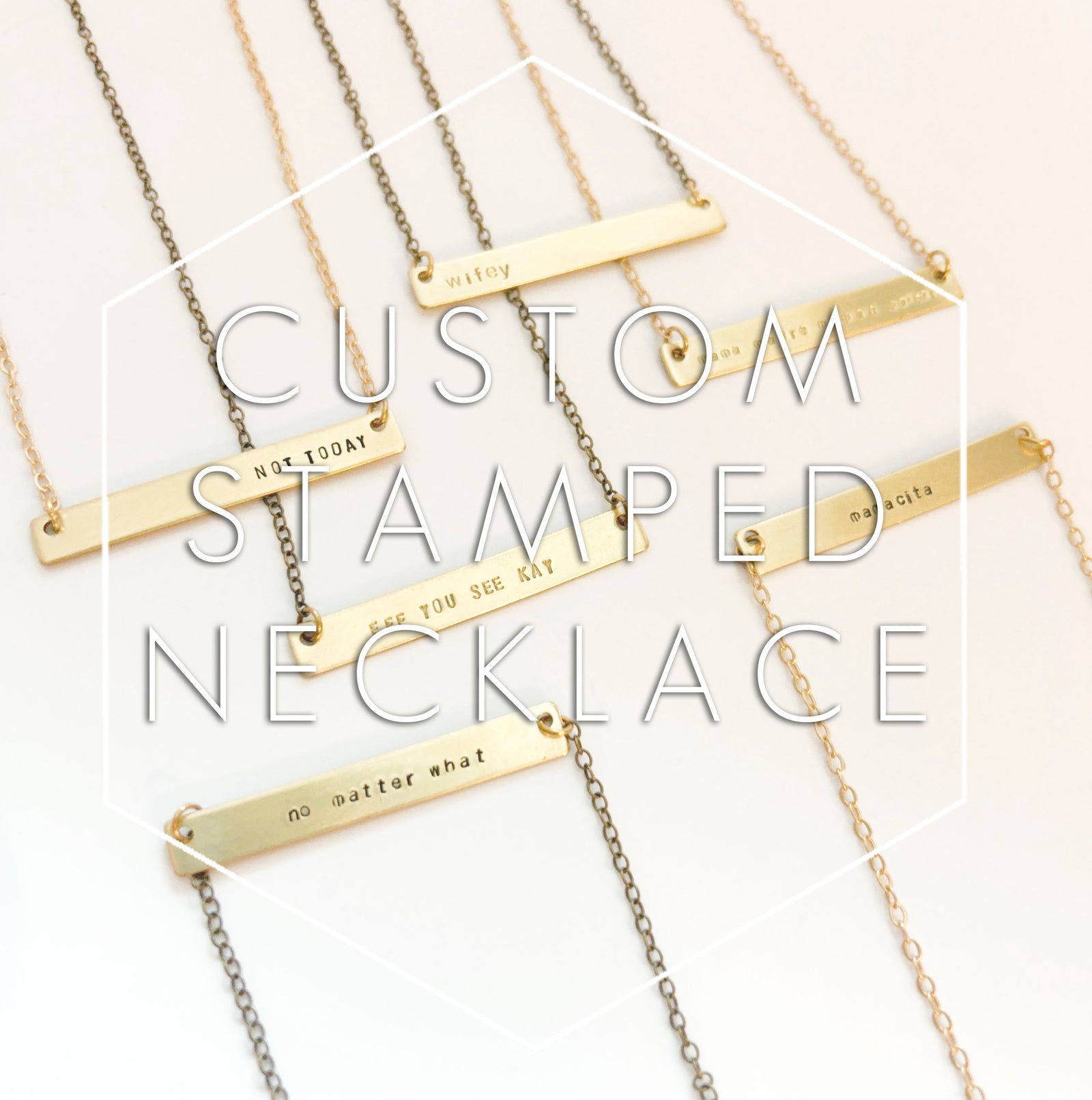 Custom Hand Stamped Bar Necklace