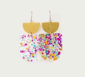 Half Moon Funfetti Dangle Earrings - LIMITED RELEASE