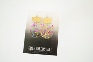 Half Moon Funfetti Dangle Earrings - LIMITED RELEASE