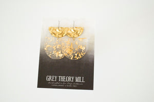 Half Moon Gold Fleck Dangle Earrings - LIMITED RELEASE