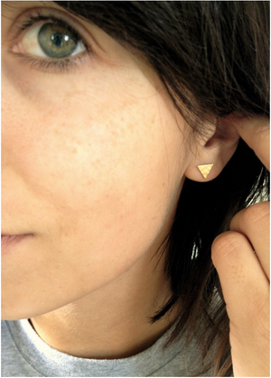Minimalist Triangle Stud Earrings – Hypoallergenic Brass Geometric Studs