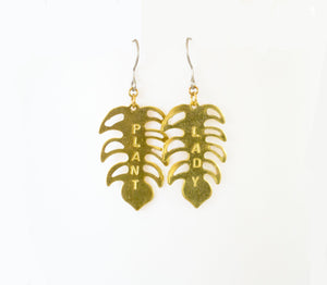 Plant Lady Monstera Dangle Earrings made with hypoallergenic earring hooks