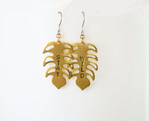 STAY WILD Monstera Dangle Earrings made with hypoallergenic earring hooks