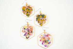 Tortoise Shell Monstera Acetate Dangle Earrings in PISTACHIO or WATERCOLOR - LIMITED RELEASE