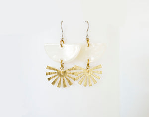 Geometric Dangly Earrings, Semi-Circle Sun Bursts **LIMITED RELEASE**