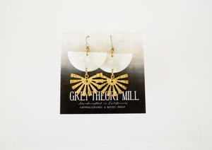 Geometric Dangly Earrings, Semi-Circle Sun Bursts **LIMITED RELEASE**