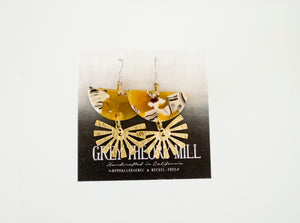 Geometric Dangly Earrings, Semi-Circle Sun Bursts **LIMITED RELEASE**