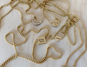 Mama-centric Stamped Ball Chain Chokers