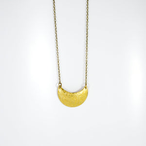 Patterned Moon Necklace --LIMITED RELEASE