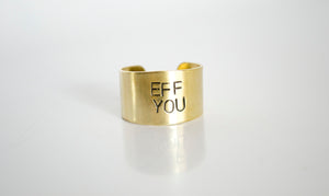 FUCK YOU, Hand Stamped Brass Ring