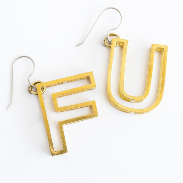 F U Dangle Earrings