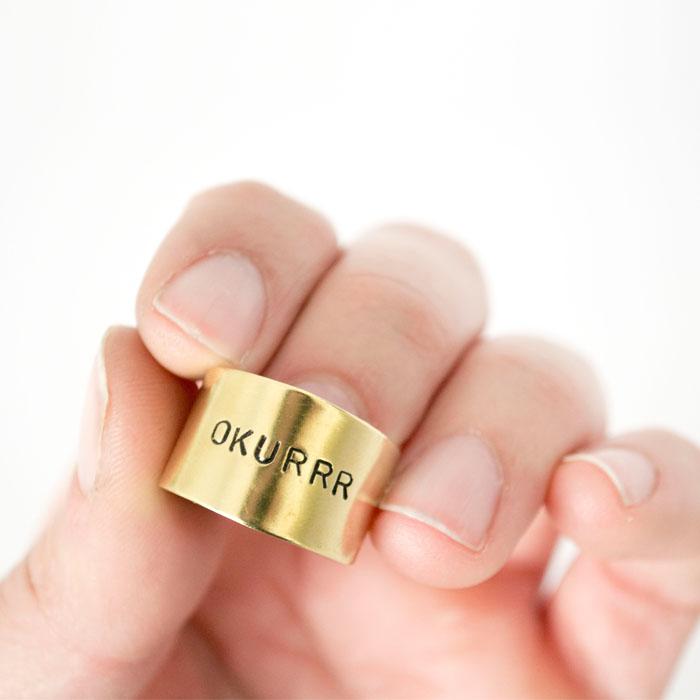 OKURRR Hand Stamped Brass Rings