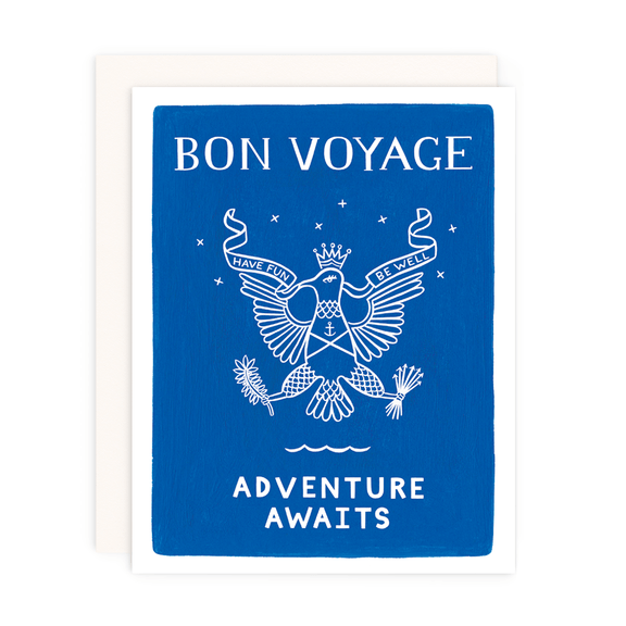 Greeting Card--Bon Voyage by: Girl w/Knife