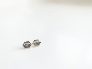 dead inside Hexagon Earrings, made w/hypoallergenic titanium posts