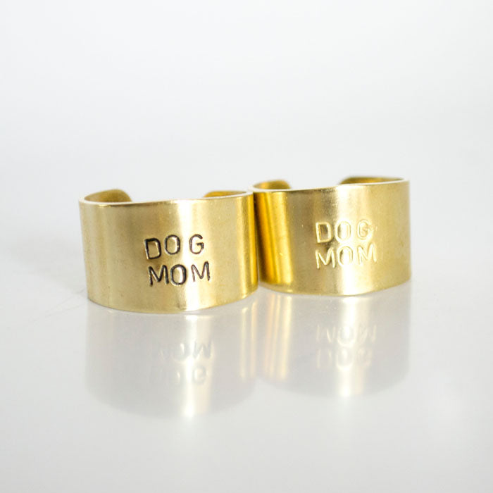 DOG MOM Brass Ring