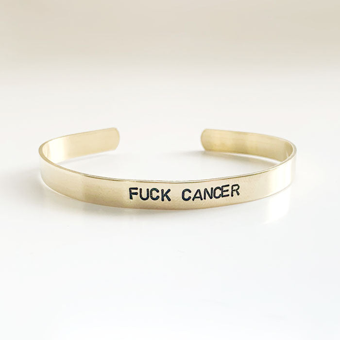 FUCK CANCER, Brass Cuff