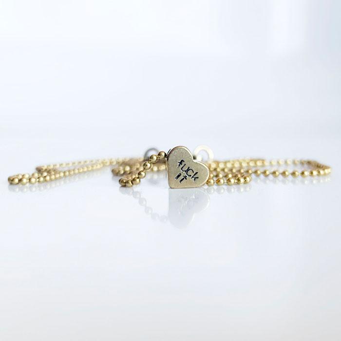 fuck it, Tiny Heart Choker Necklace