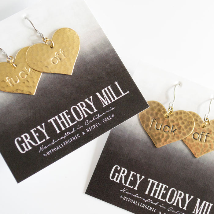 fuck off, Heart Dangle Earrings