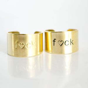 FUCK Rings, Hand Stamped brass ring
