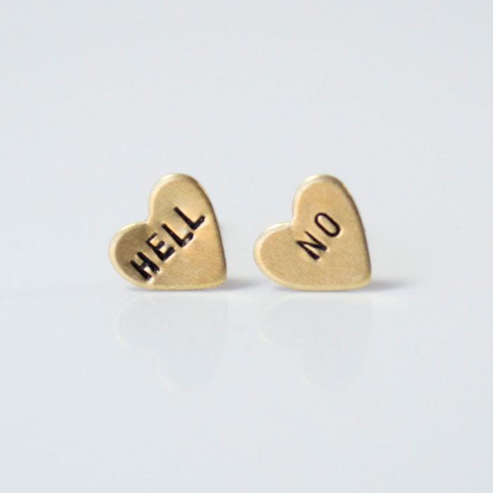 HELL NO, Heart Earrings