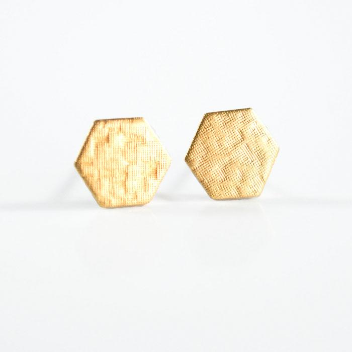 Textured Hexagon Earrings