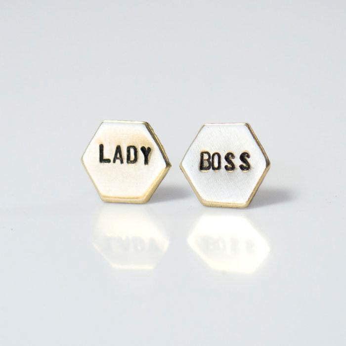 LADY BOSS, Hexagon Earrings