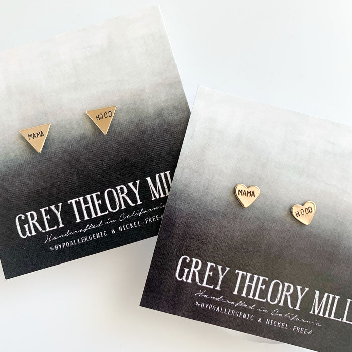 mama hood, Heart or triangle Earrings