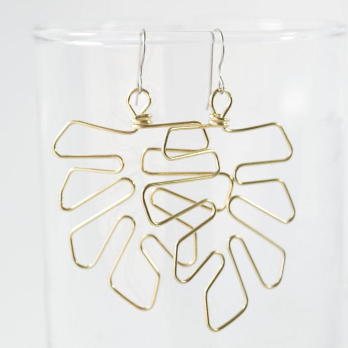Monstera Leaf Dangle Earrings