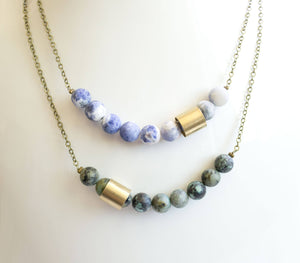 Movement & Sound Beaded Necklace, Turquoise or Sodalite