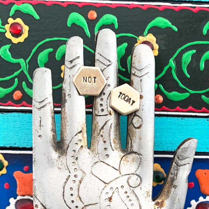 NOT TODAY, Hexagon Earrings