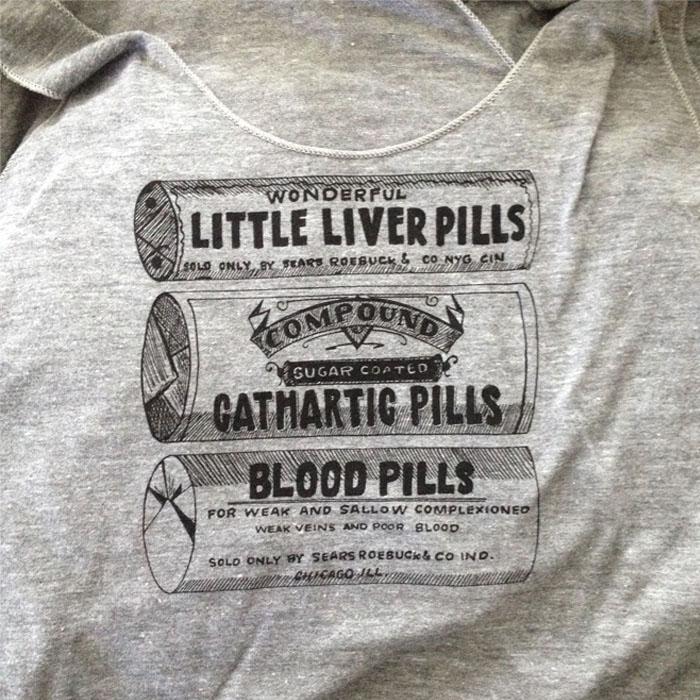 Pill Box Women's Razorback Tank, printed on American Apparel