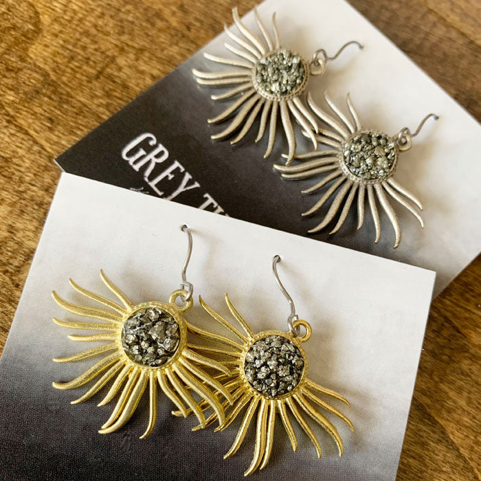 Pyrite Sun Earrings **LIMITED RELEASE**