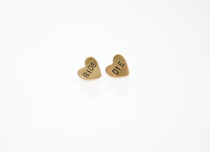 BESTIE GIFTS! RIDE DIE, Heart Earrings 2 pair +