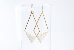 Crushed Selenite Kite Dangle Earrings - LIMITED RELEASE