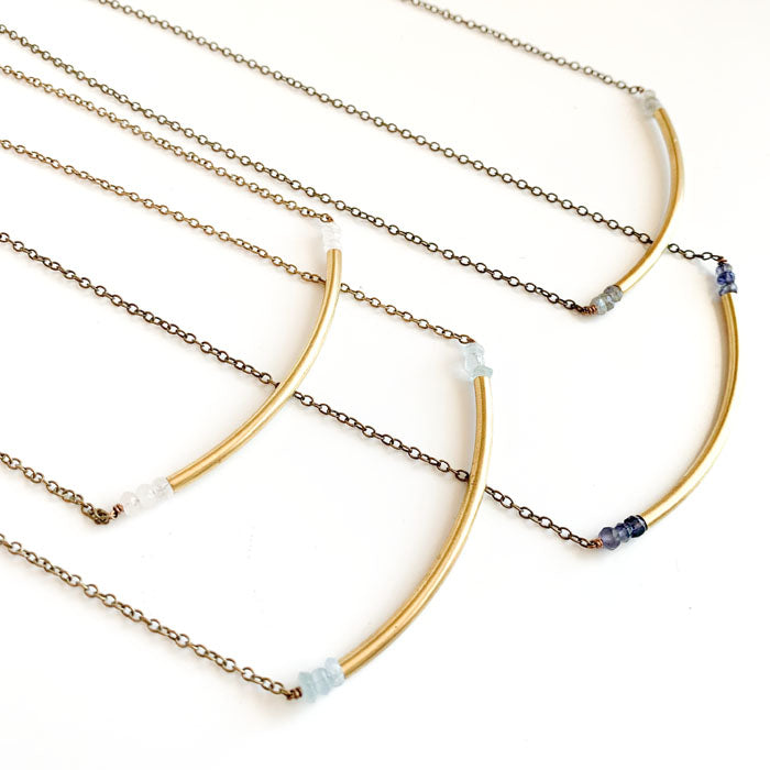 Skinny Tube Crystal Necklace -- LIMITED RELEASE