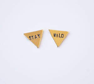 STAY WILD, Hand Stamped Earrings