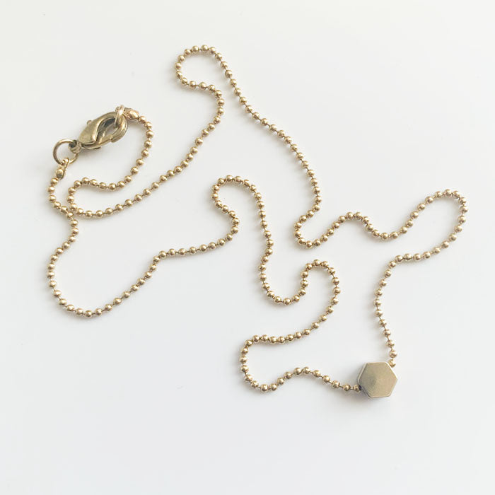 Tiny Hexagon Choker Necklace
