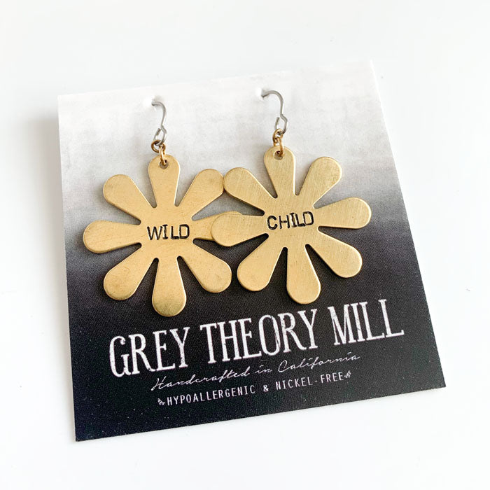 WILD CHILD, Flower Dangle Earrings -- LIMITED RELEASE
