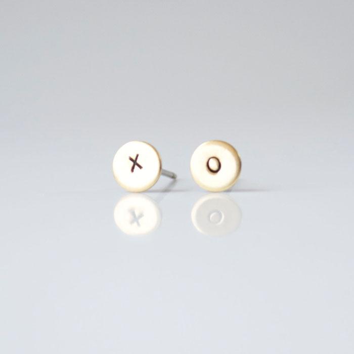X O Tiny Circle Earrings